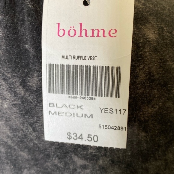 SPIRIT HWY BOHME whitewash ruffled open vest M - Picture 8 of 8